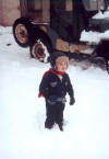 Marc et la Jeep sous la neige (photo RL)